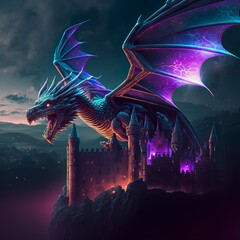 Dragon at the top of a Castle