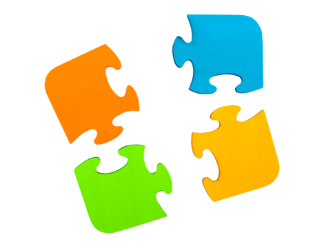 Pieces of puzzle. concept teamwork, partnership, integration