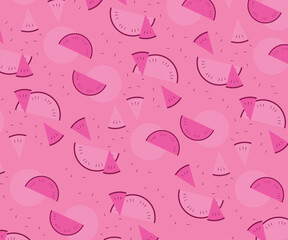 Vector background with watercolor watermelon slices.