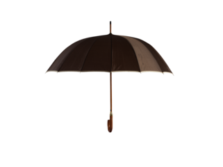 Brown open umbrella. concept of help and insurance
