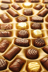 A box with praline chocolates