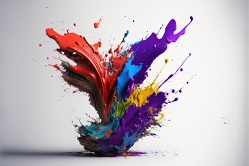 colorful paint splashes. generative ai