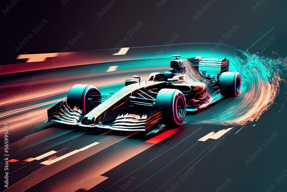 Poster formula one is a motor racing series that features high-speed vehicles driven by artificially intell