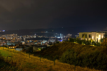 Fototapeta na wymiar View from the hill to Tbilisi at night