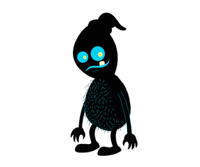 Monster 5: Collection of cute hand drawn style monsters in black, white and blue.