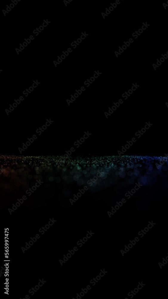 Aufkleber digital changing color dotted waves endless flying towards the camera, looped copy space animation. 