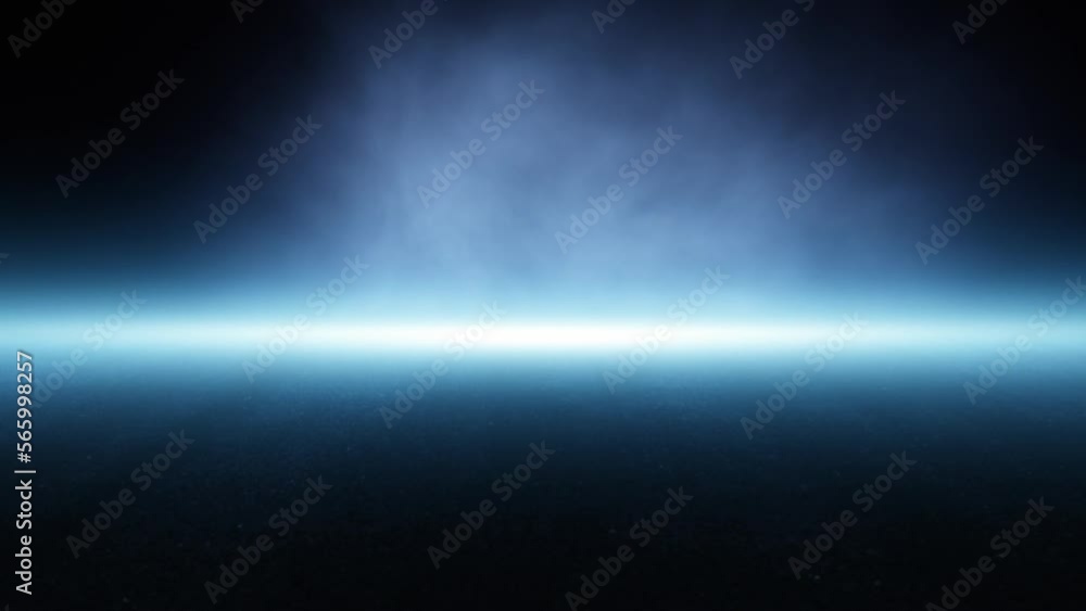 Poster a dark empty space with neon light and smoke seamless looping animation. copy space, an empty dark s