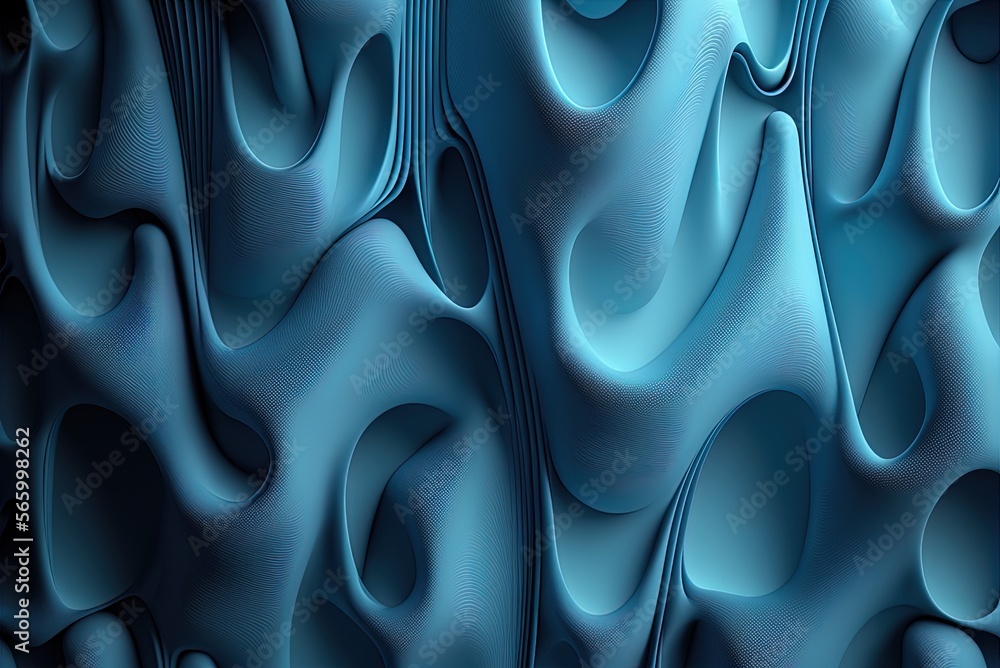 Poster abstract blue undulating surfaces provide an elegant design backdrop. . generative ai