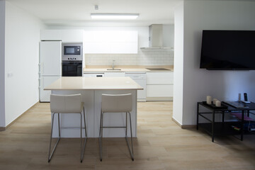 modern kitchen in a house equipped with all its appliances