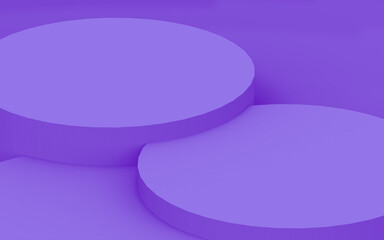Abstract 3d purple violet color cylinder podium minimal studio background.