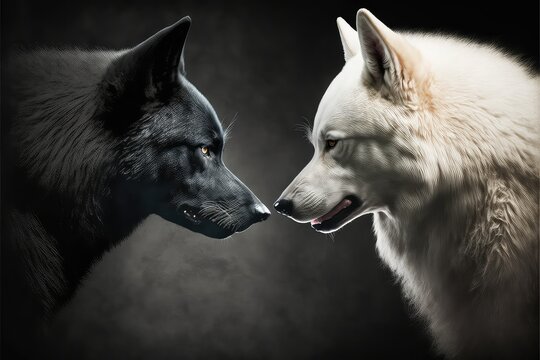 Black and white wolf
