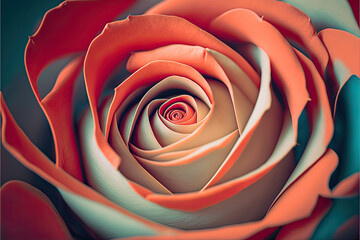 closeup to rose, created with ai generative