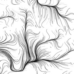 Abstract White Background with Flow Field of black Lines