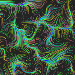 Abstract Dark Background with Flow Field of Lines