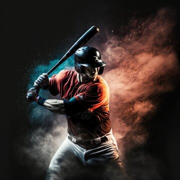 baseball player at bat - created with generative AI