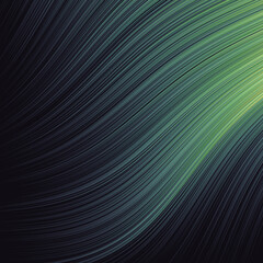 Abstract Dark Background with Flow Field of green Lines