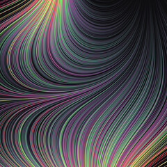 Abstract Dark Background with Flow Field of Lines