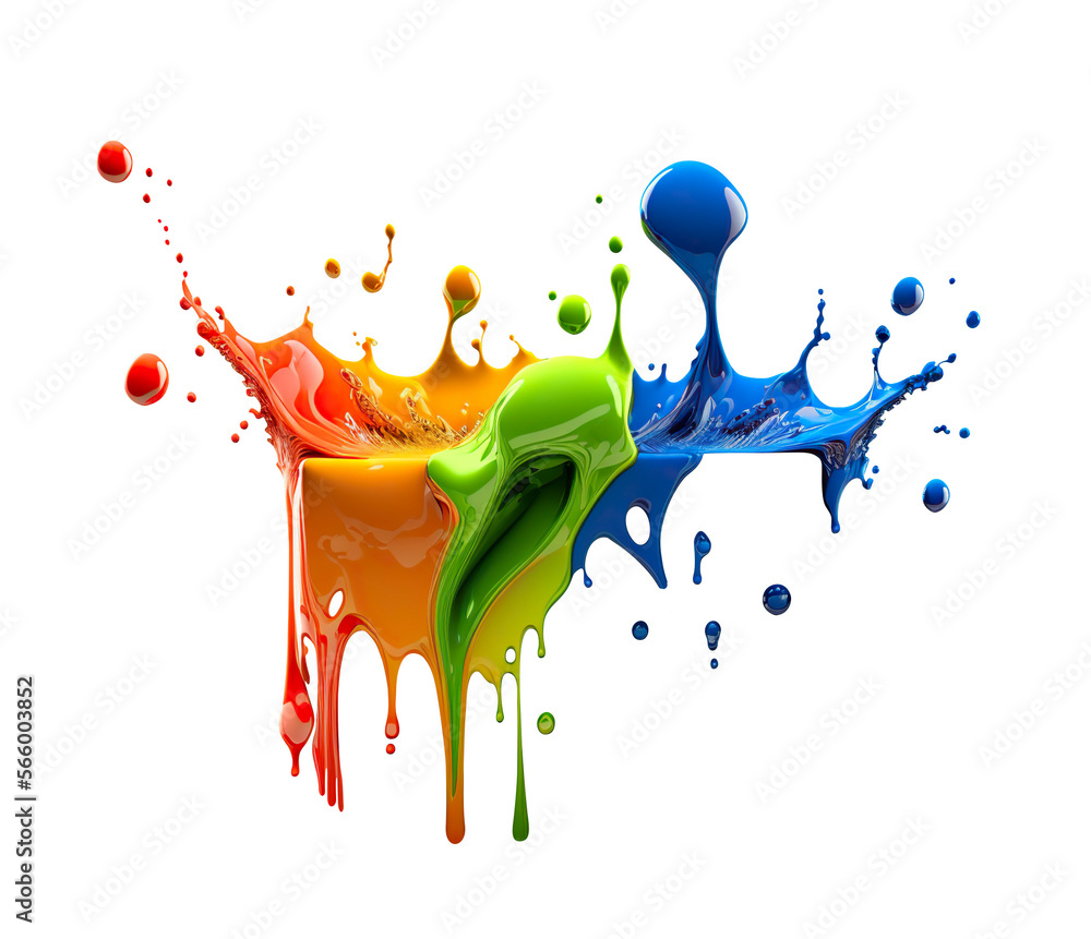 Sticker rainbow splash wave. colorful paint splash. isolated design element on the transparent background. g