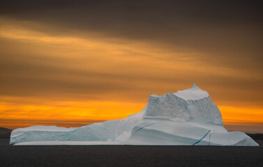 Iceberg at sunset in East Greenland