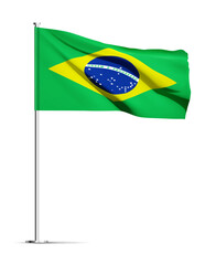 Brazil flag isolated on white background. EPS10 vector