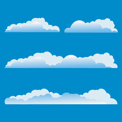set of cloud icon vector