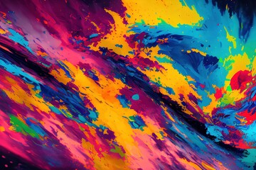 Abstract colorful background with swirls and splashes.