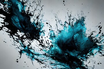 Abstract blue colorful background with swirls and splashes.