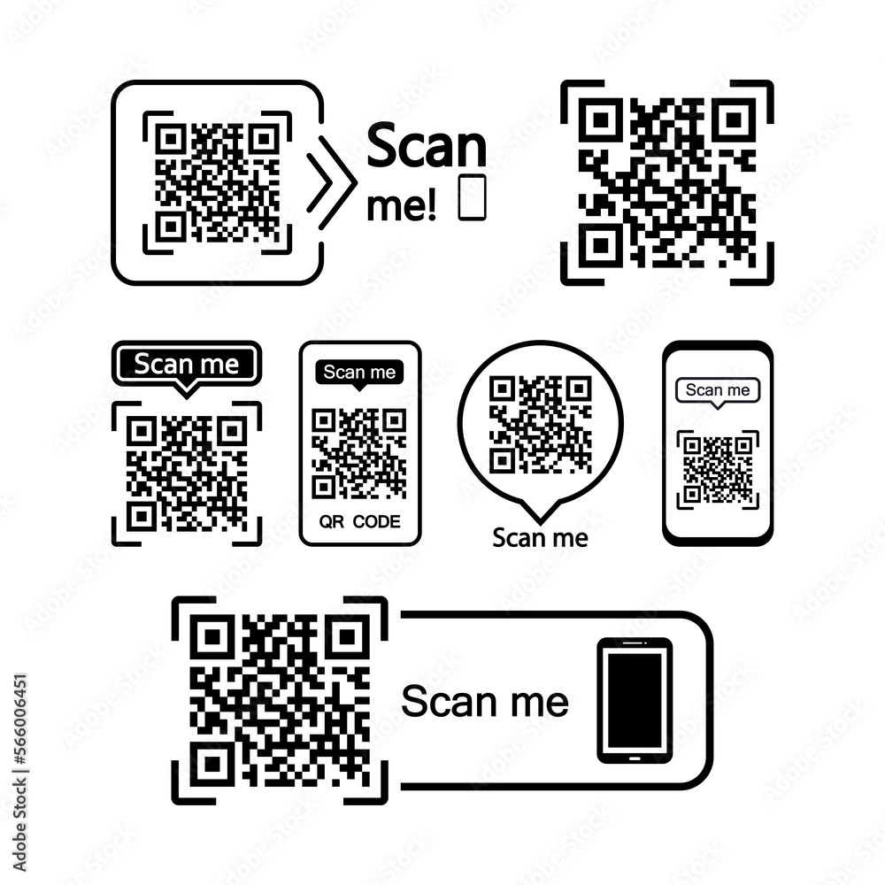 Fototapete scan vector icon. qr codes for smartphone mobile application, payment and identification.