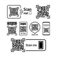 Scan vector icon. QR codes for smartphone mobile application, payment and identification.