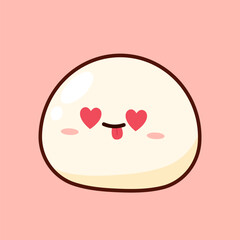 Mochi icon vector. Mochi logo design. Japanese rice dessert. Mochi in Valentine's day.