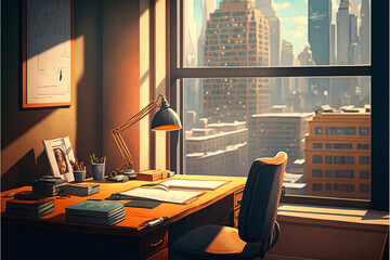 Desktop, Daytime, Generative AI, Illustration