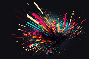 An abstract background featuring vibrant, explosive lines in vivid colors. Perfect for creating dynamic visuals on websites, posters, and more