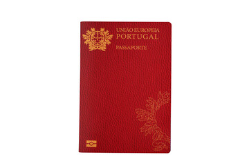 Portuguese citizenship concept: Portuguese passport from Portugal isolated on a transparent background PNG