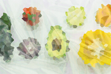 Abstract Low poly crystal background. Polygon design pattern. Low poly illustration, low polygon background. Banner template. 3D Illustration