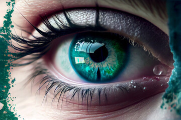 Fototapeta premium Captivating Eyes: A Macro View of Soulful Beauty