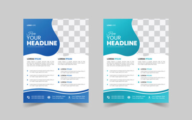 The Best And Exclusive Corporate Flyer Template Design, Business Flyer Layout with Colorful Accents.Business brochure flyer design a4 template. Flyer Layout with Geometric.