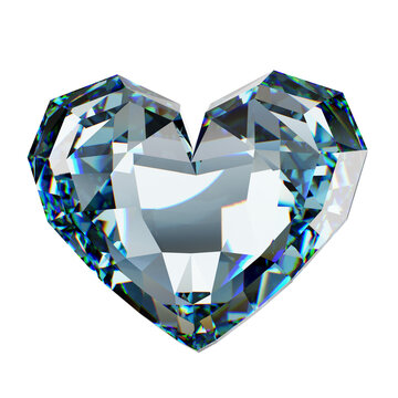 blue heart shaped diamond 3d render