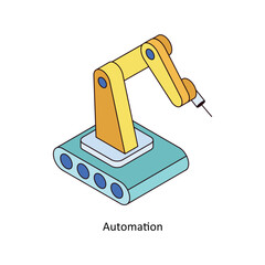 Automation Vector Isometric Filled Outline icon for your digital or print projects. stock illustration