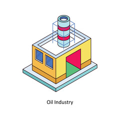 Oil Industry Vector Isometric Filled Outline icon for your digital or print projects. stock illustration