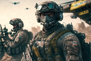 Fototapeta premium soldiers in camouflage