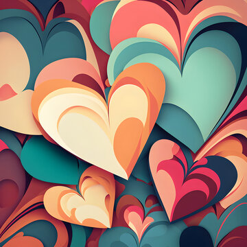 Abstract Heart Background - A Colorful and Vibrant Design