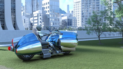 宇宙船に乗るサイバーウーマン