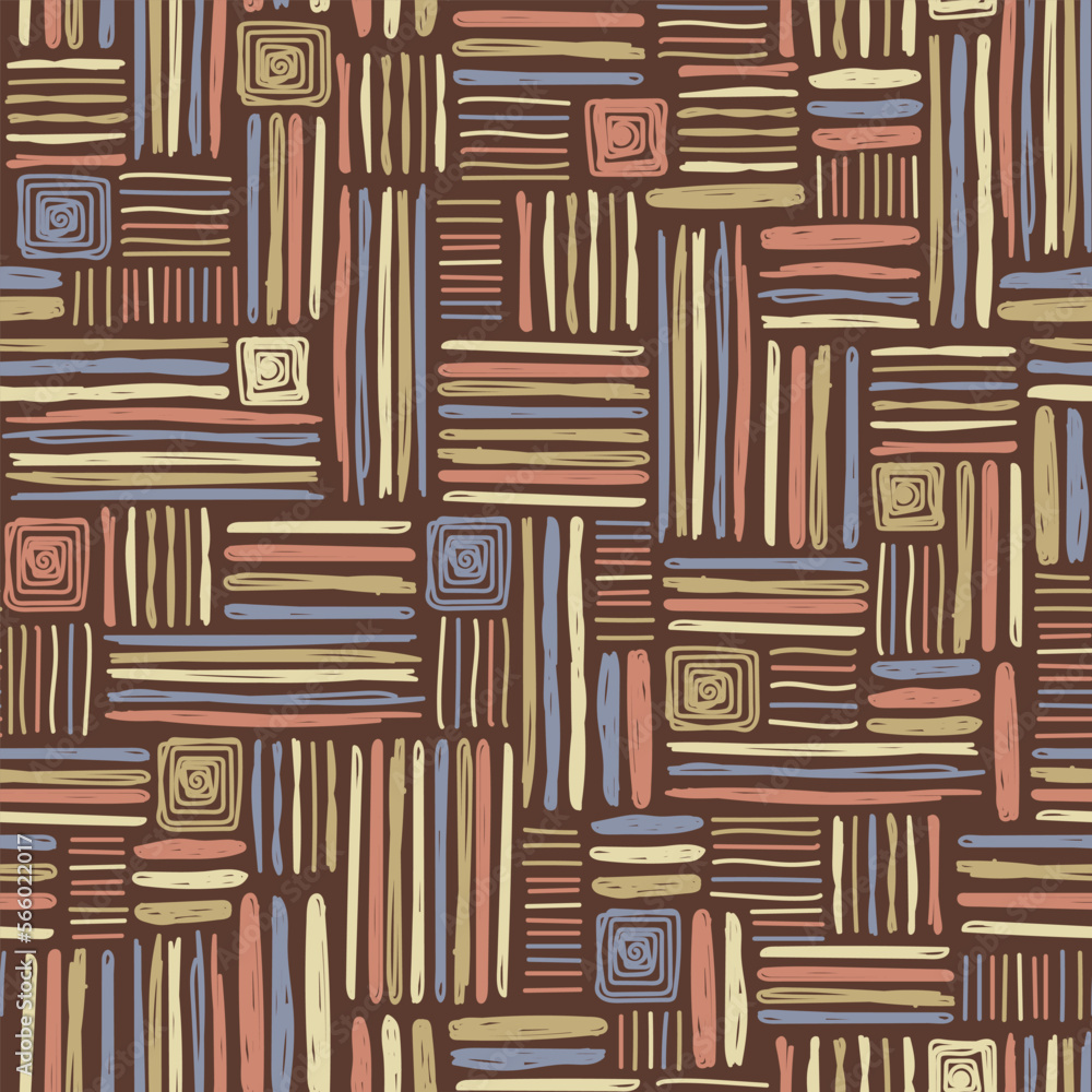 Aufkleber multicolored vector seamless pattern of different hand-drawn dashes.