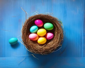 Fototapeta premium easter eggs in a basket