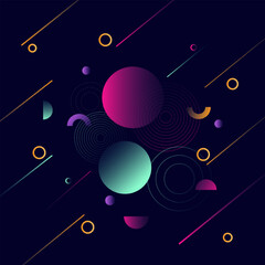 Modern abstract background with halftone elements composed of geometric shapes and lines