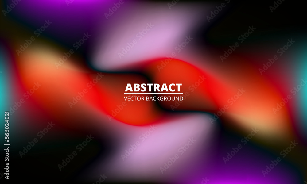 Poster Dark multicolor abstract background with halftones shapes and blurred gradient. Vector illustration