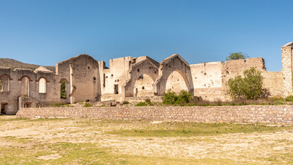 Ruinas de exhaciendas mineras en Mineral de Pozos, Guanajuato, México 