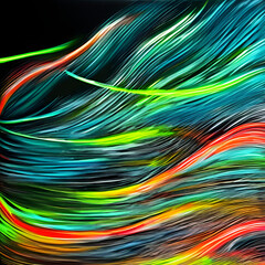 Waves Abstract Neon Background 2023 trends 