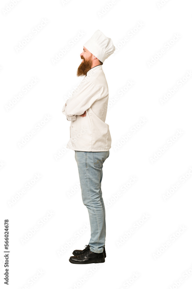 Wall mural Cook man full body cut out isolated