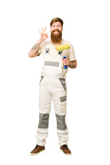 Adult painter full body isolated